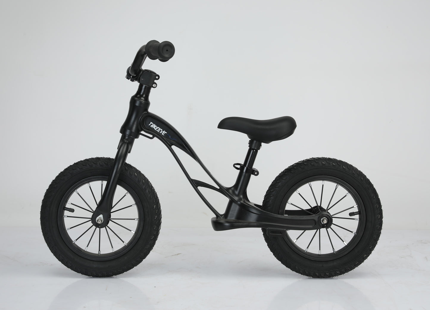 Threeve Zoomsday Balance Bike (Black) side view