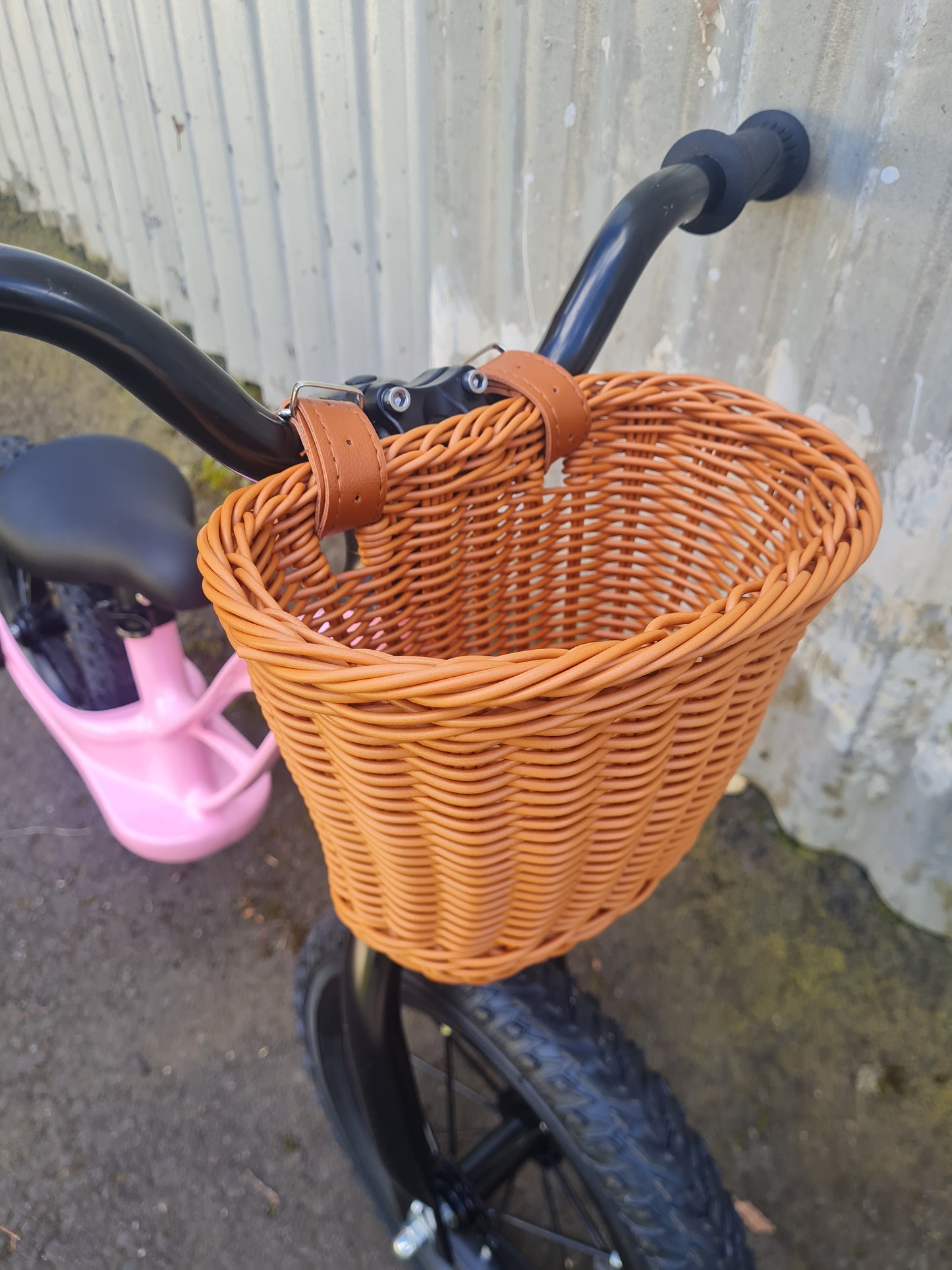 Kids Bike Basket | Rattan Style Handlebar Basket for Balance Bikes