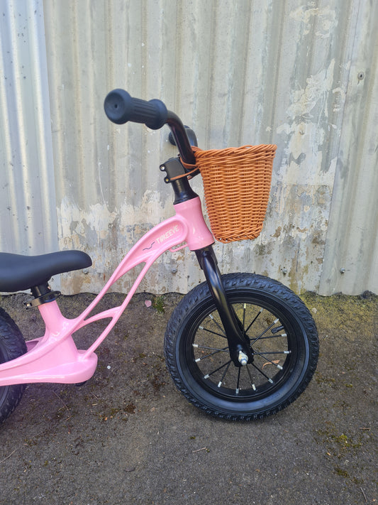 Kids Bike Basket | Rattan Style Handlebar Basket for Balance Bikes